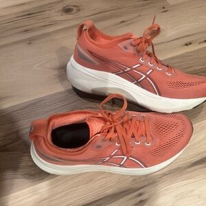 ASICS Orange and White Athletic Running Shoes